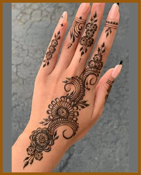 Open Net Layout In Simple Back Hand Mehndi Design
